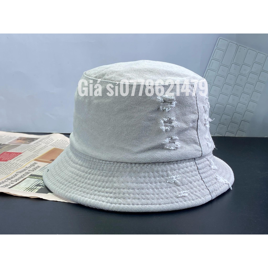 Nón bo cụp Jean rách bụi bặm mũ rin hàn quốc thời trang