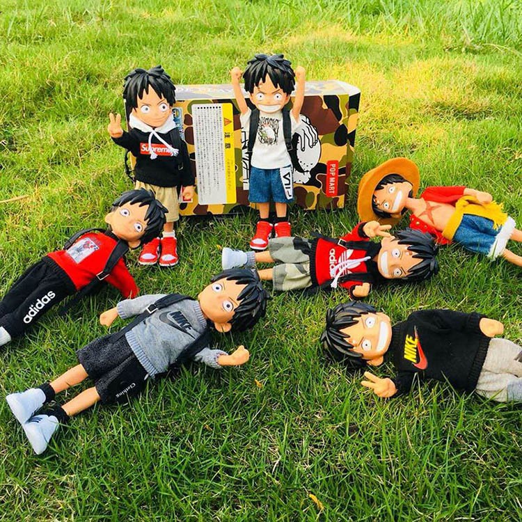 Mô hình đồ chơi Luffy chibi quần áo vải cao 23cm - One Piece