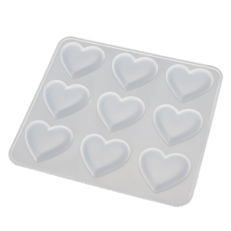 Khuôn silicone làm bánh 9 ngăn hình trái tim