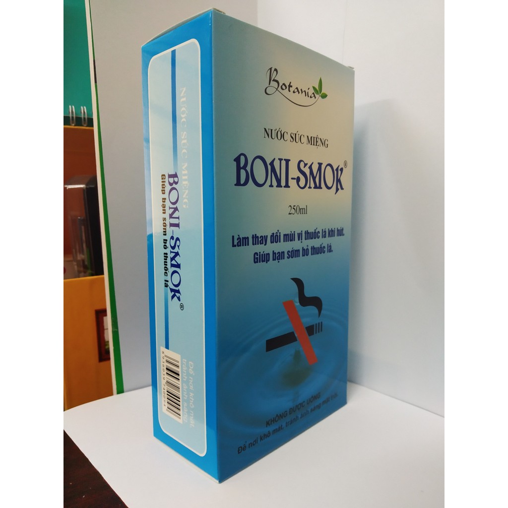 Nước Súc Miệng Cai Thuốc Lá Boni-Smok làm thay đổi mùi vị thuốc lá khi hút dẫn đến việc từ bỏ thuốc lá, khử mùi hôi miện