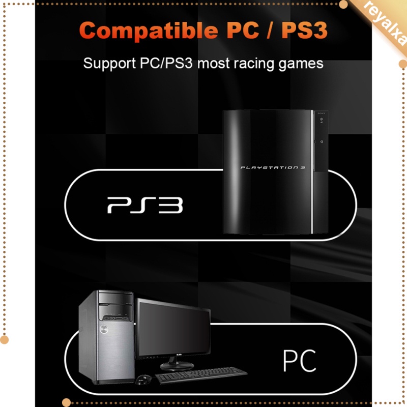 Vô Lăng Xe Đua 90 Độ Usb Cho Ps3 / Pc / Đen