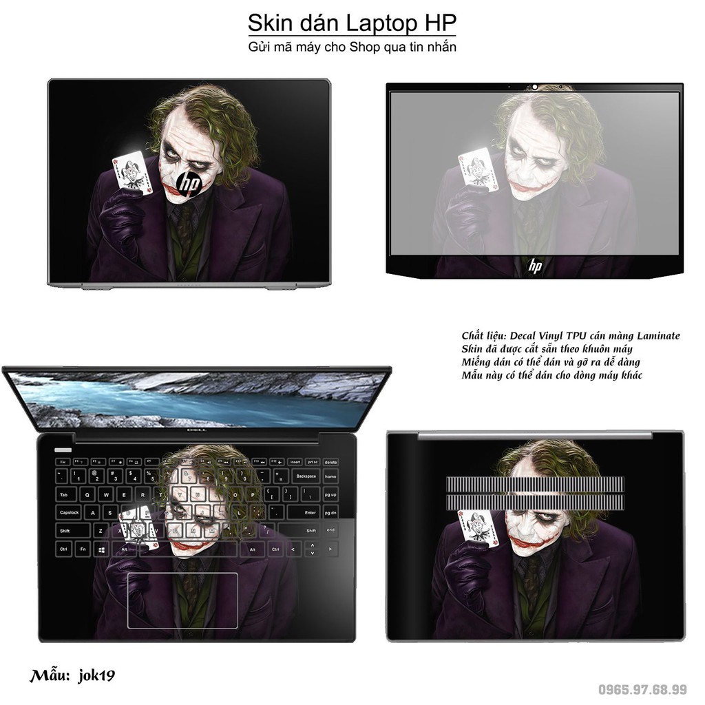 Skin dán Laptop HP in hình Joker _nhiều mẫu 3 (inbox mã máy cho Shop)