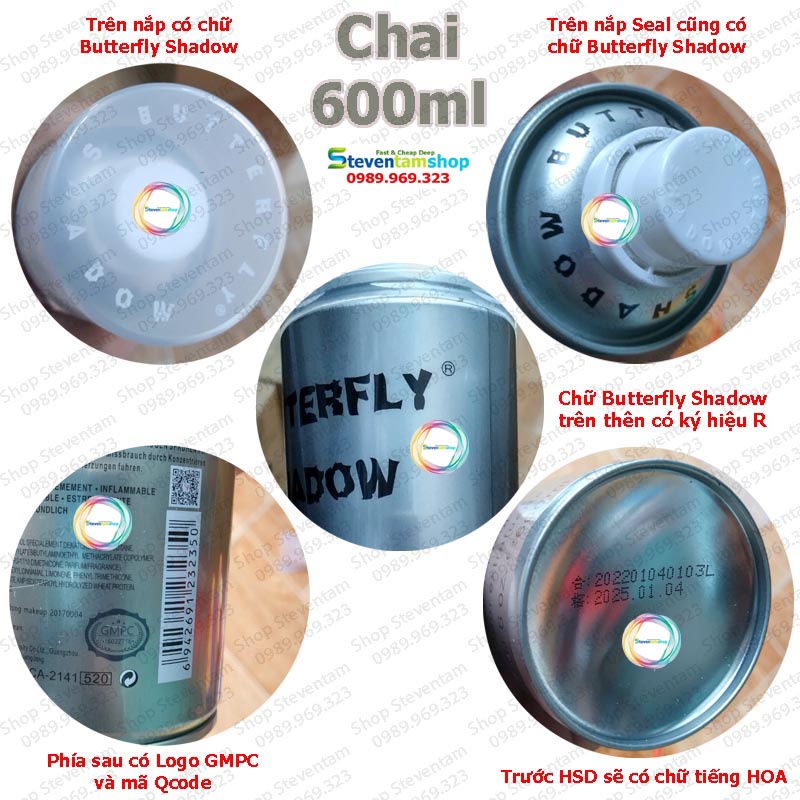 Keo xịt tóc Butterfly Shadow 600ml