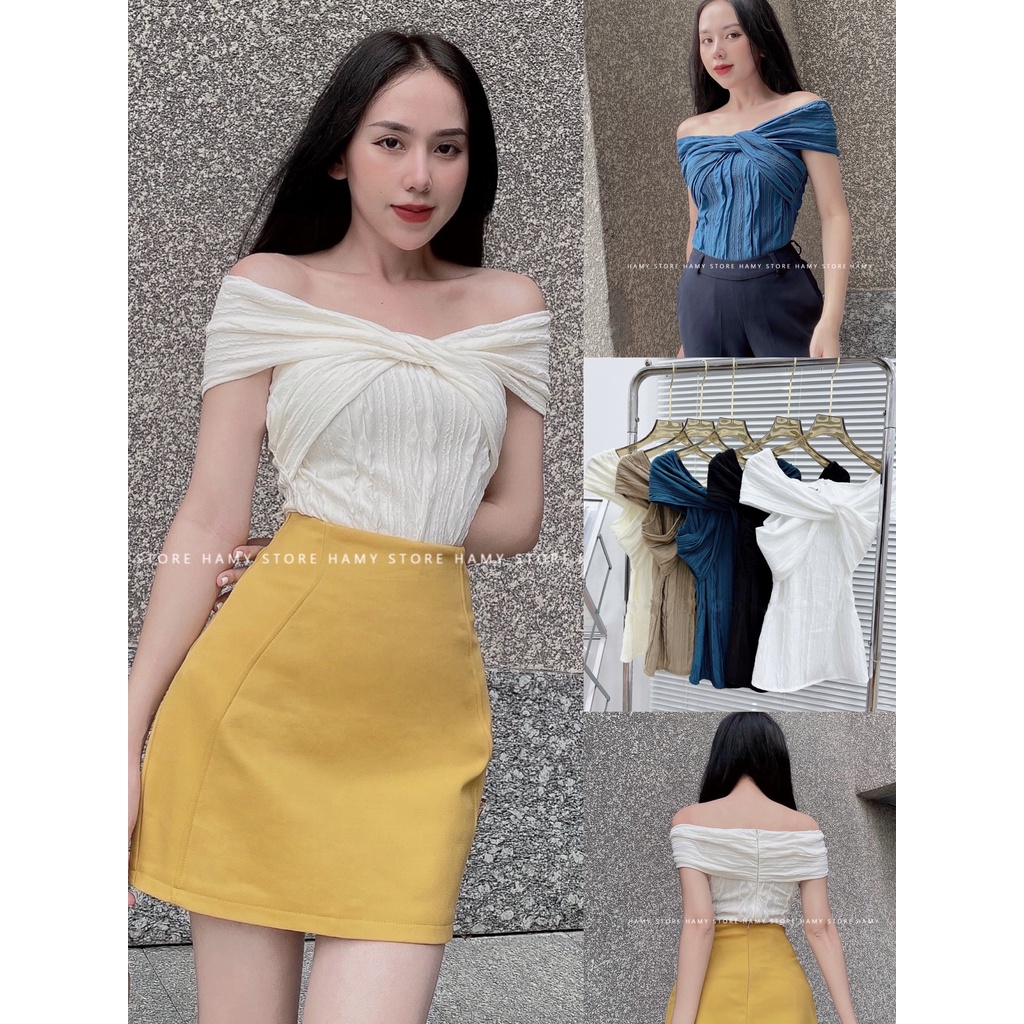 Áo Bệt Vai Xoắn Trước