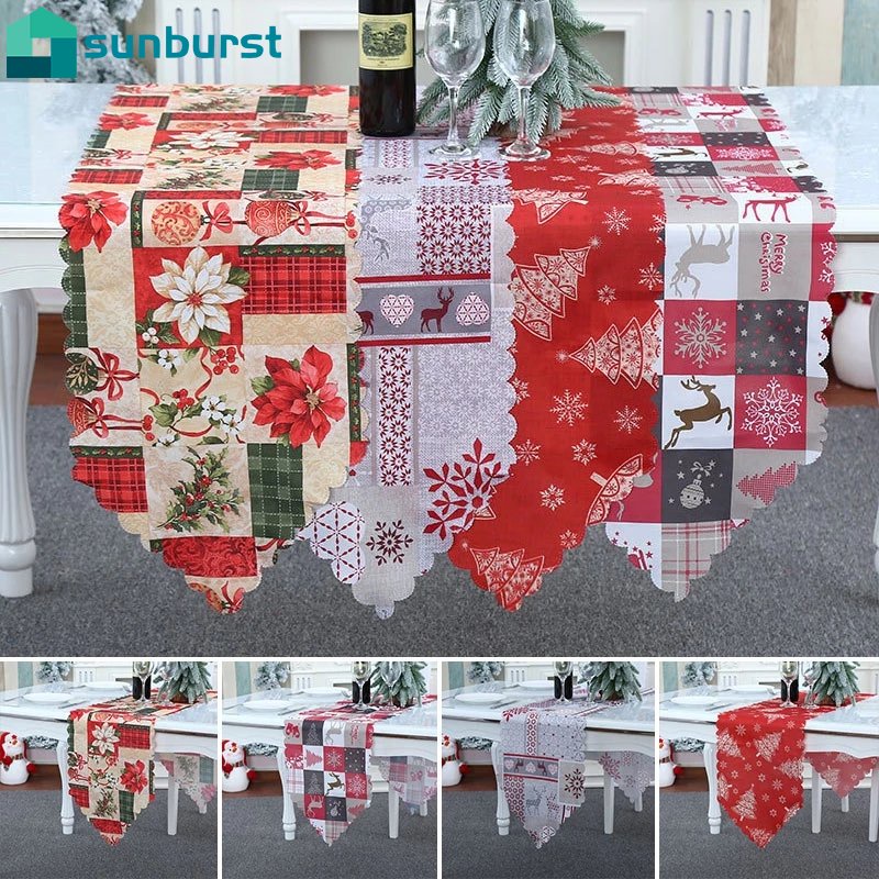 Khăn Trải Bàn In Chữ Merry Christmas Dùng Trang Trí Giáng Sinh