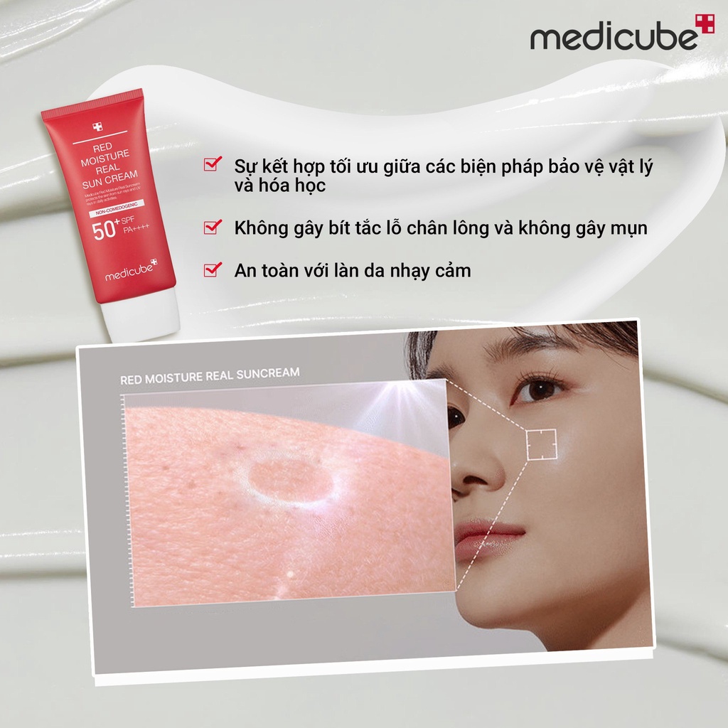 Kem Chống Nắng Dành Cho Da Dầu, Mụn Medicube Red Moisture Real Sun Cream