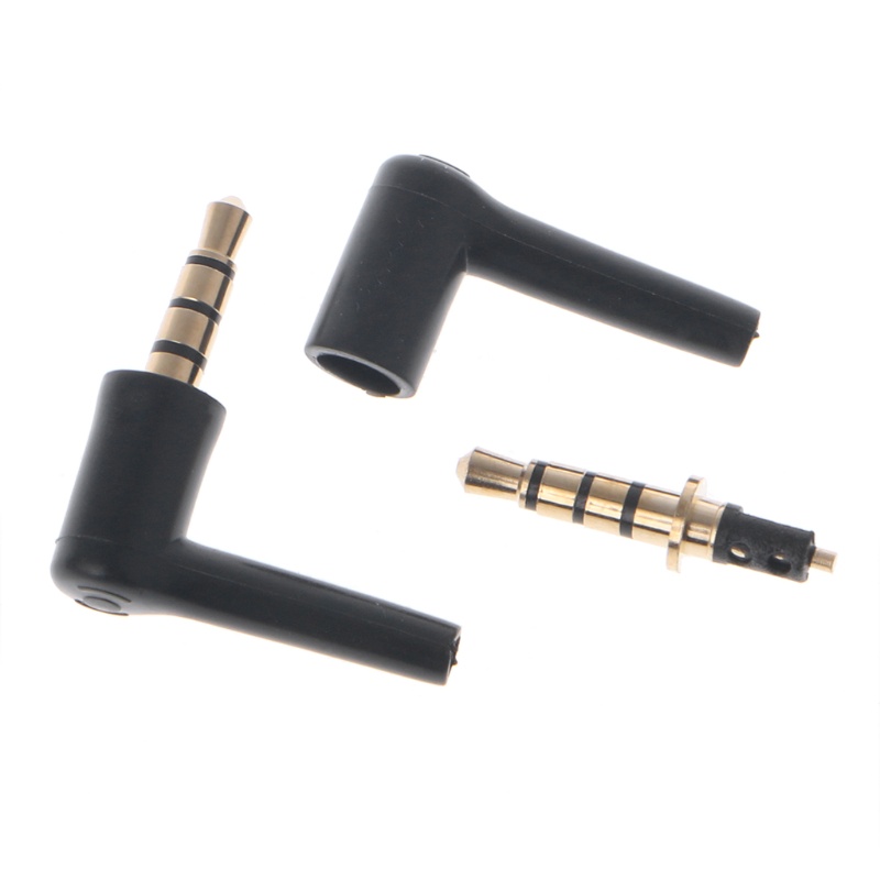 Bộ 10 Cái Cây Mạ Vàng 3 / 4 Cực 3.5mm 90° Giắc Cắm Tai Nghe Mini Chuyên Dụng Chất Lượng Cao