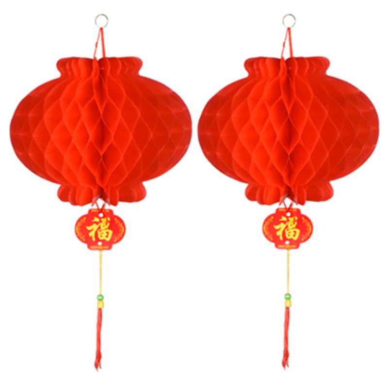 Bộ 20 đèn lồng bằng giấy màu đỏ dùng trang trí kích thước 10 inch