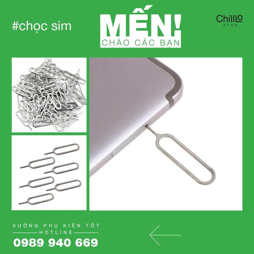 Que chọc SIM - Cây chọc khay SIM, thẻ nhớ cho điện thoại, máy tính bảng, Chất liệu Inox PK471