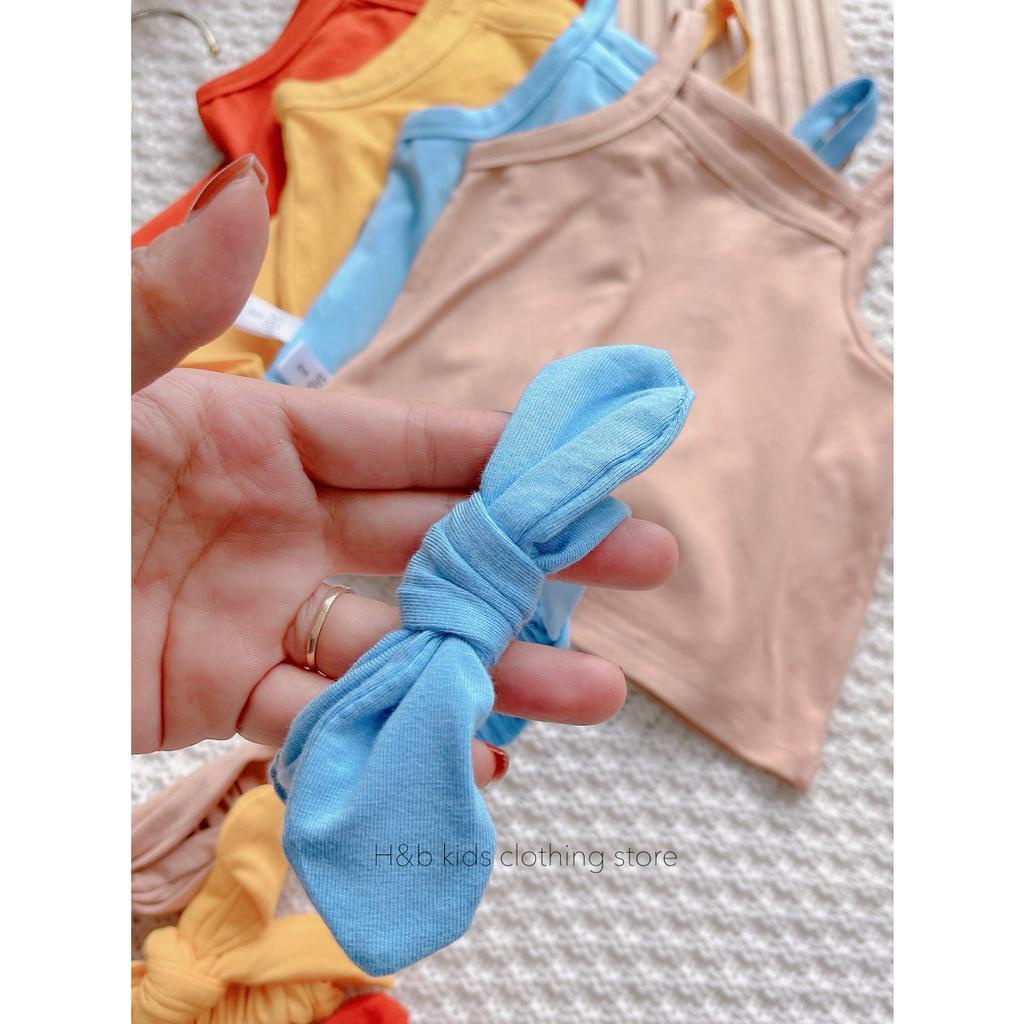 [Bé 5-16kg] Bộ 2 Dây quần chip cạp cao kèm nơ tuban cho bé gái [ HÀNG CHUẨN ]