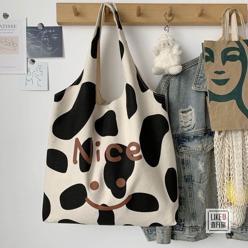 Túi Vải Canvas Đeo Vai Thời Trang Xinh Xắn Cho Nữ