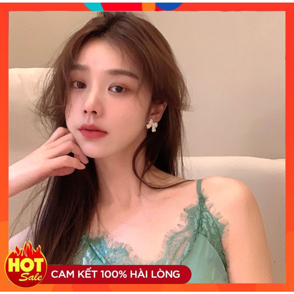 [HOT] BÔNG TAI KHUYÊN TAI HÌNH NƠ TRẮNG THỜI TRANG MÙA HÈ PHONG CÁCH HÀN QUỐC 221BT013