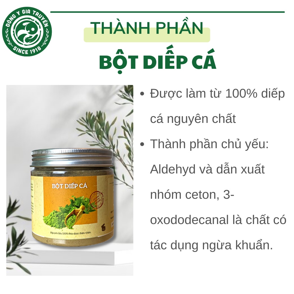 Bột Diếp Cá sấy lạnh THÔNG CÁT 1918 100% Organic , mặt nạ diếp cá giảm mu.n, trắng da, mờ thâm sạm