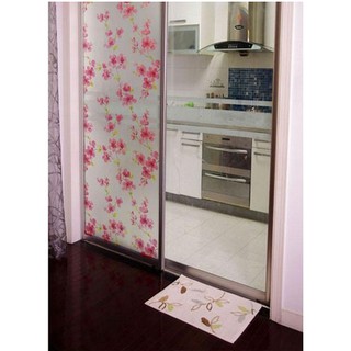 Decal giấy dán kính hoa mai đỏ