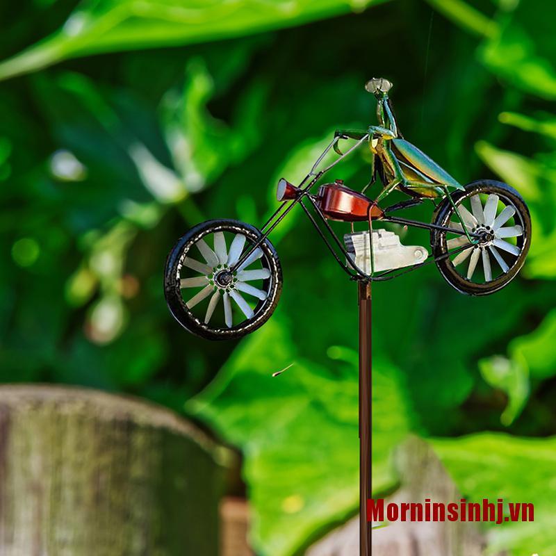 ✨Morninsinhj Vintage Bicycle Metal Wind Spinner Animal Motorcycle Windmill Garden Decoration