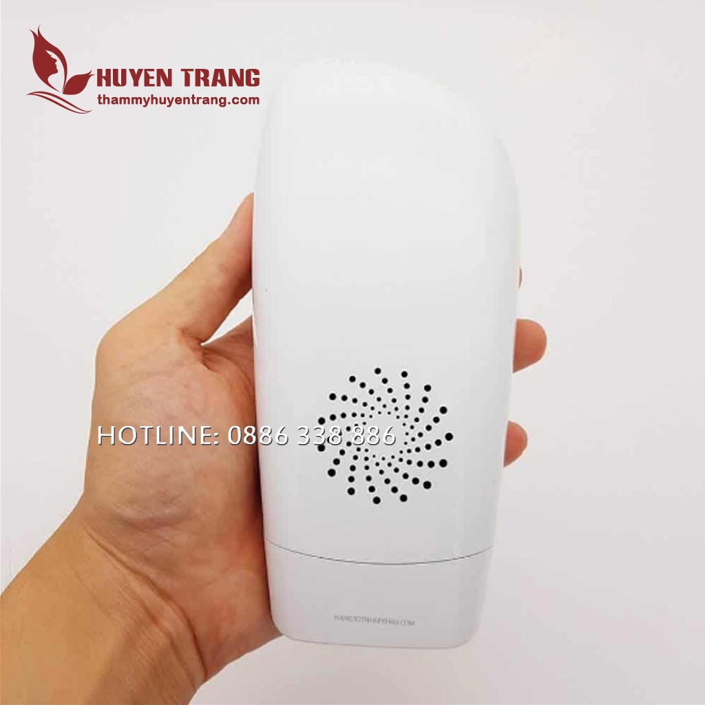 Máy Triệt Lông Mini Tại Nhà Qmele IPL HS2 Viền Hồng Có Đầu Lạnh Tẩy Vĩnh Viễn Lông Mặt, Nách, Bikini, Vùng Kín