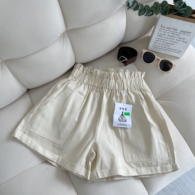 Quần short lưng chun kèm belt