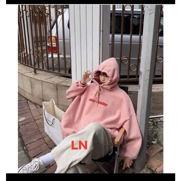 Áo hoodie chữ sunday ngang ngực LN11