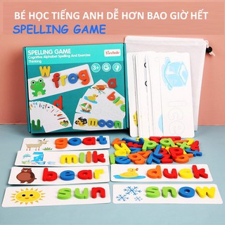 Đồ chơi học đánh vần chữ cái tiếng Anh Spelling game bằng gỗ
