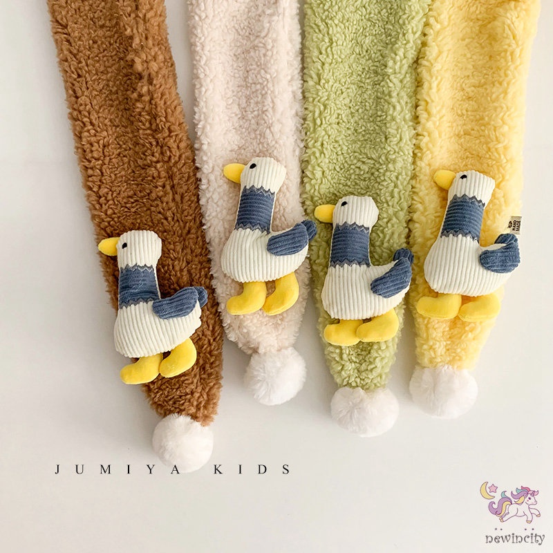 Khăn choàng lông cừu kiểu hoạt hình đáng yêu kiểu Hàn Quốc dành cho bé trai và bé gái