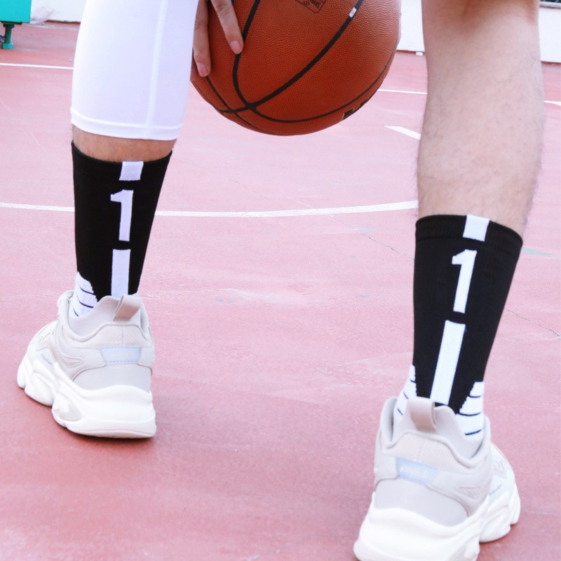 Tất Bóng Rổ NBA 3.0 Chuyên Nghiệp Cổ Lửng Tùy Chọn Ghép Số Từ 00 Đến 99, Vớ Bóng Rổ Kobe James Curry Jordan Giannis