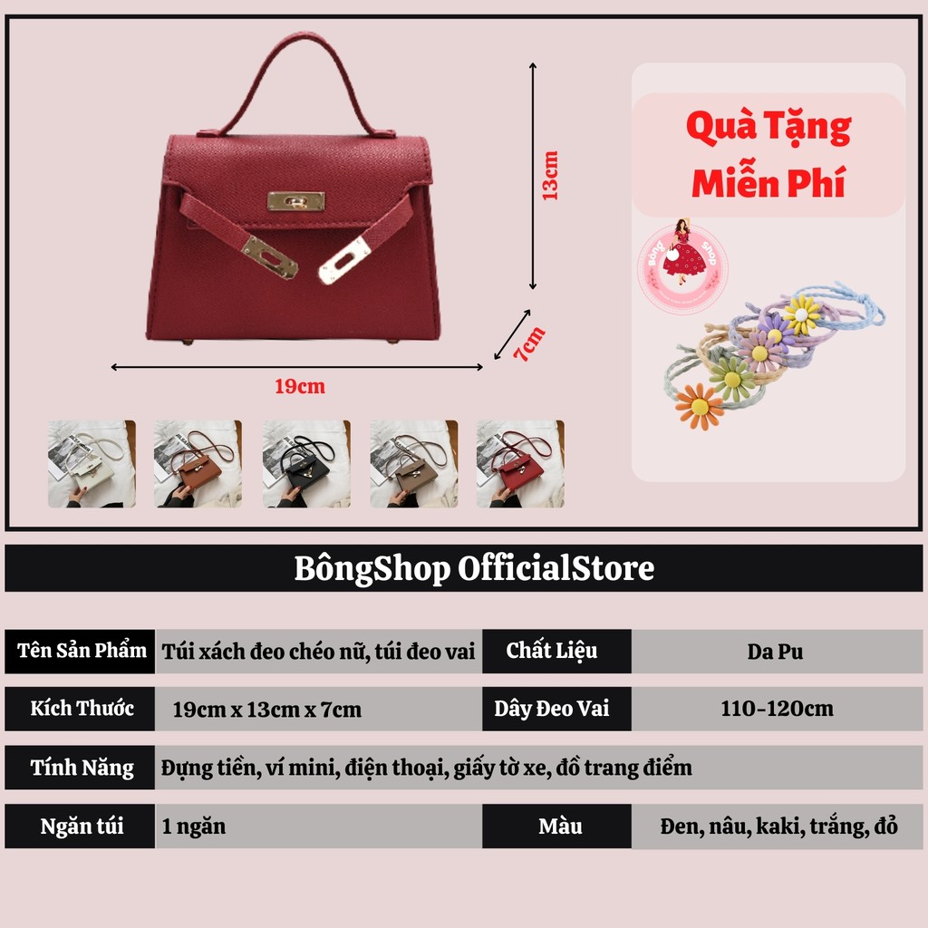 Túi xách nữ đeo chéo đi học mini nhỏ gọn giá rẻ đẹp dễ thương size 19 Bông Shop TX007