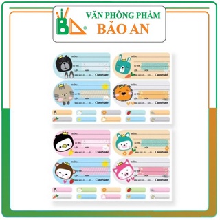 Nhãn vở classmate cartoon cl-nt222 , nhãn đã dán sẵn keo