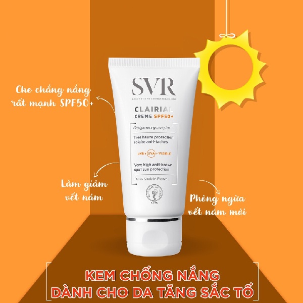 Kem Làm Mờ Vết Nám Và Chống Nắng SVR Clairial Creme SPF 50+