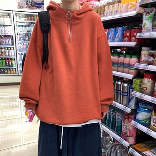 Áo Sweater nhung cổ lọ phối khoá kéo