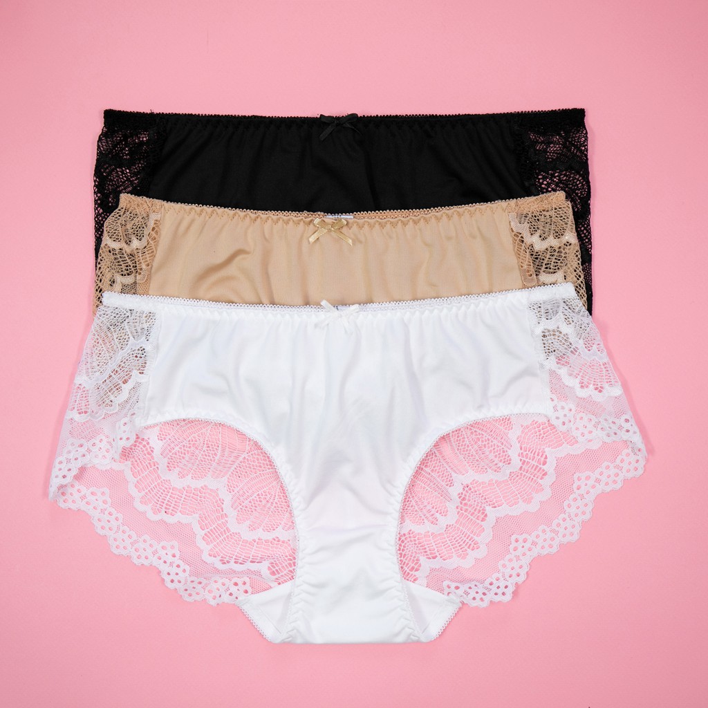 Quần lót nữ kiểu dáng hipster nữ tính, Đồ lót vải sợi poly cao cấp phối ren VENUSSECRET | BigBuy360 - bigbuy360.vn
