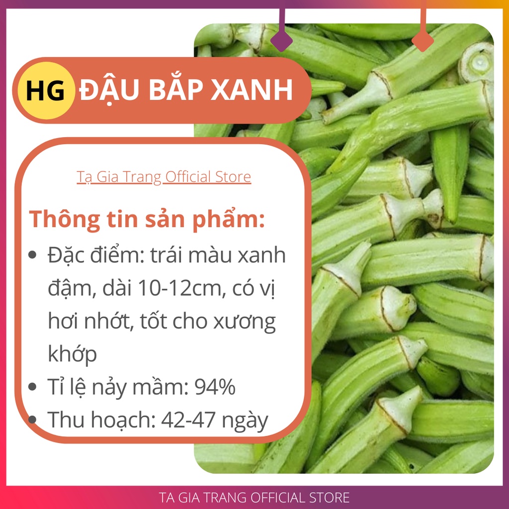 Hạt giống đậu bắp xanh cao sản - Shop hạt giống Tạ Gia Trang