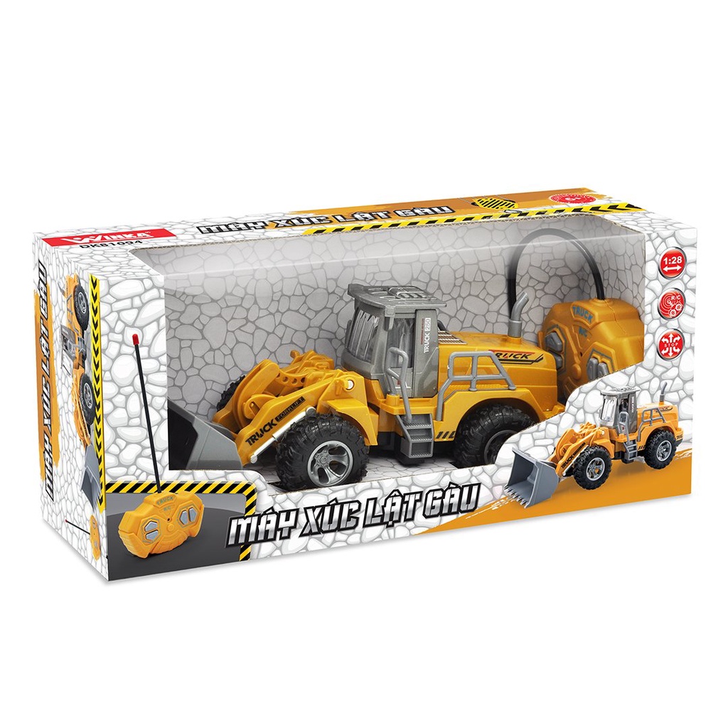 Đồ Chơi DuKa : Xe Điều Khiển -  Xe Bồn Bê Tông + Xe Thang Cứu Hộ + Máy Xúc Lật Gầu + Xe Vệ Sinh Môi Trường (Phân Loại)