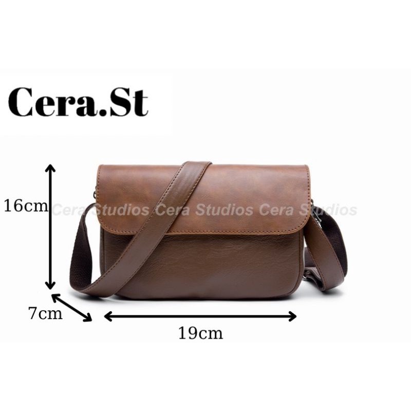 Túi đeo chéo da nam nữ thời trang da PU cao cấp tiện lợi CR002