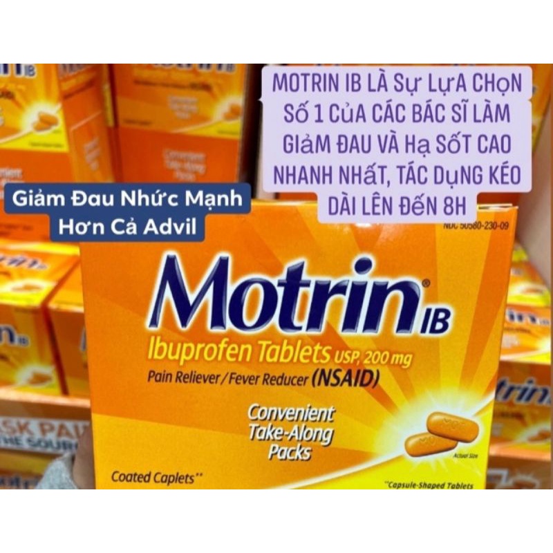 Viên uống Ibuprofen Motrin IB 200mg Mỹ 🇺🇸🇺🇸✈✈