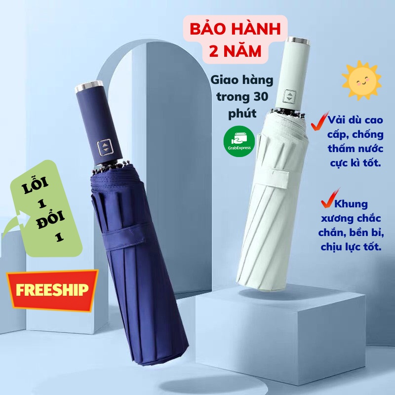 Dù Che Mưa Ô Gấp Gọn Tự Động Có Đèn Led Chống Tia UV Cao Cấp Dù Che Mưa Asaki