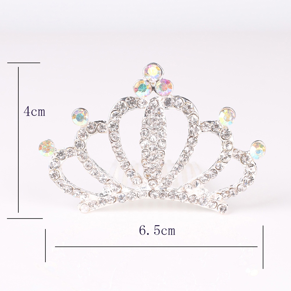 Vương miện cài tóc dát kim cương giả thời trang lấp lánh