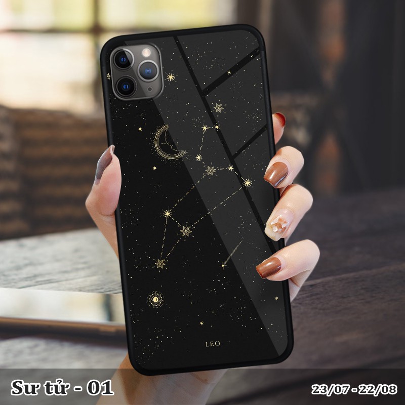 Ốp lưng kính 3D iPhone 11 Pro Max cung hoàng đạo