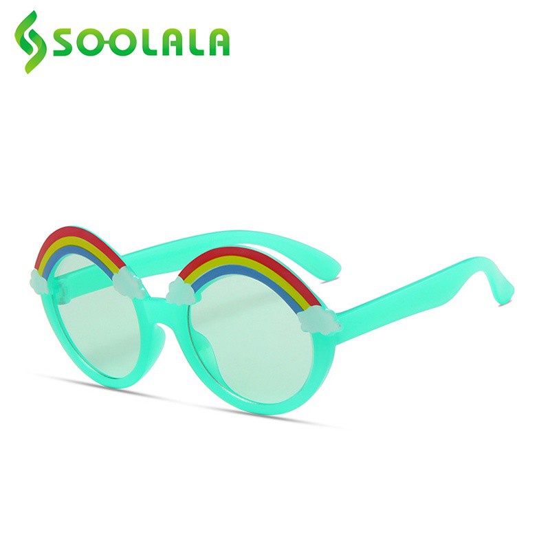 Kính Râm SOOLALA Gọng Tròn Trang Trí Hình Cầu Vồng Nhiều Màu Tùy Chọn Bảo Vệ Mắt Cho Bé Trai Và Bé Gái