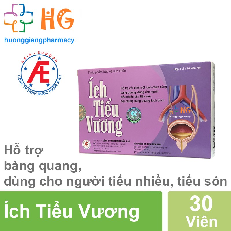 Ích tiểu vương - Ổn định rối loạn chức năng bàng quang, tiểu nhiều, tiểu són (Hộp 30 viên)