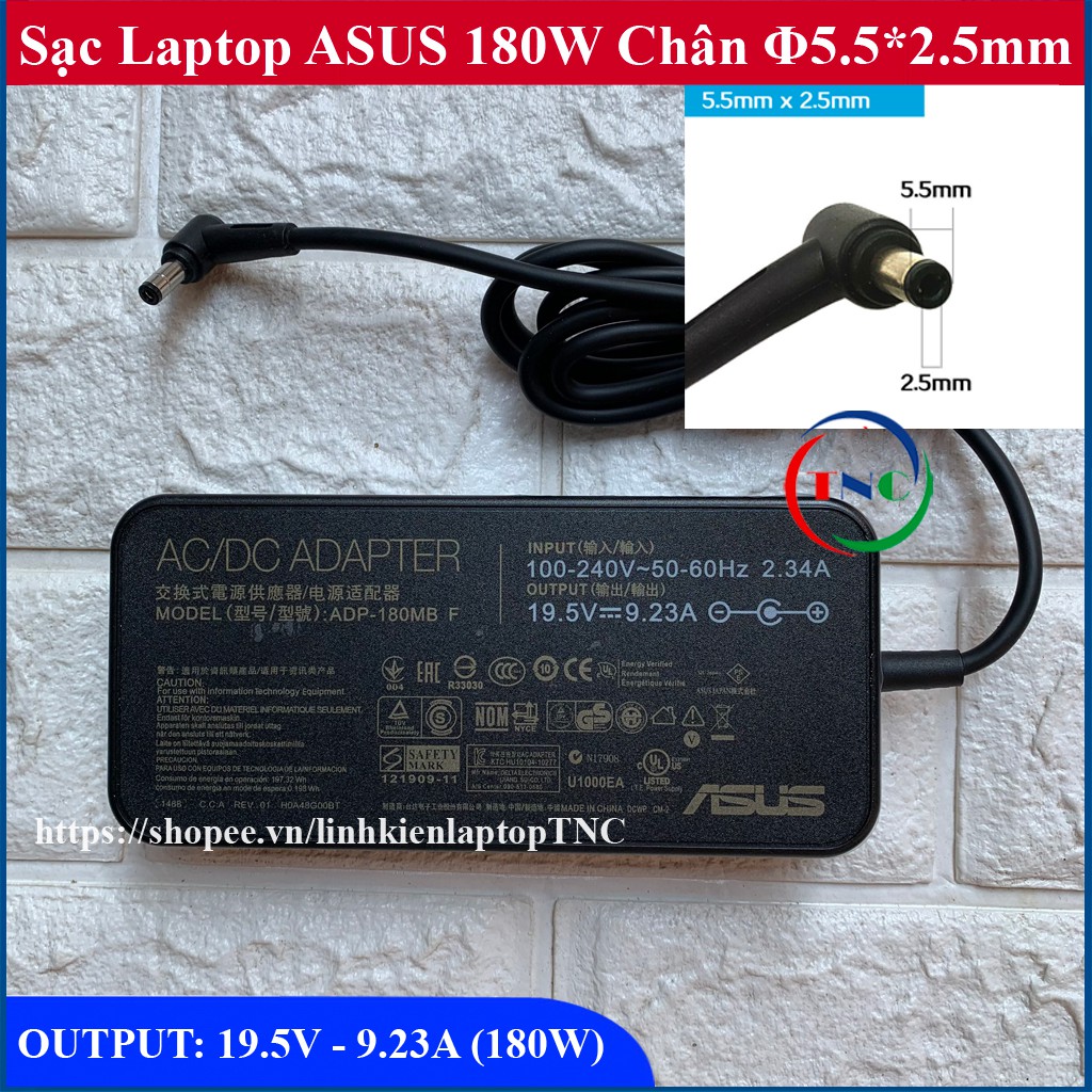 Sạc Laptop Asus 19.5V - 9.23A (180W) SLIM chất lượng cao (Adapter Asus 180W)