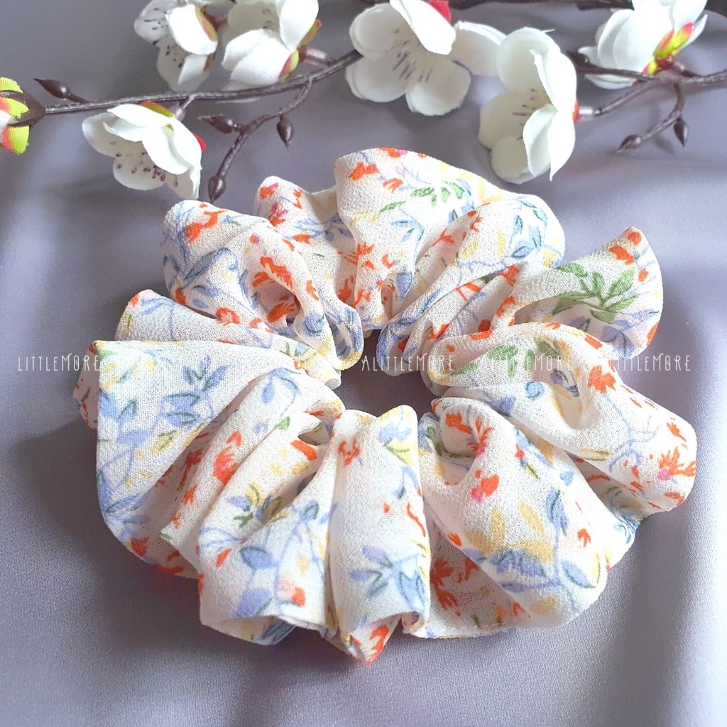 Dây Buộc Tóc Scrunchies AlittleMORE Hoa Nhí Xinh Xắn Nữ Tính Đủ Size Cột Tóc Đẹp Dễ Thương