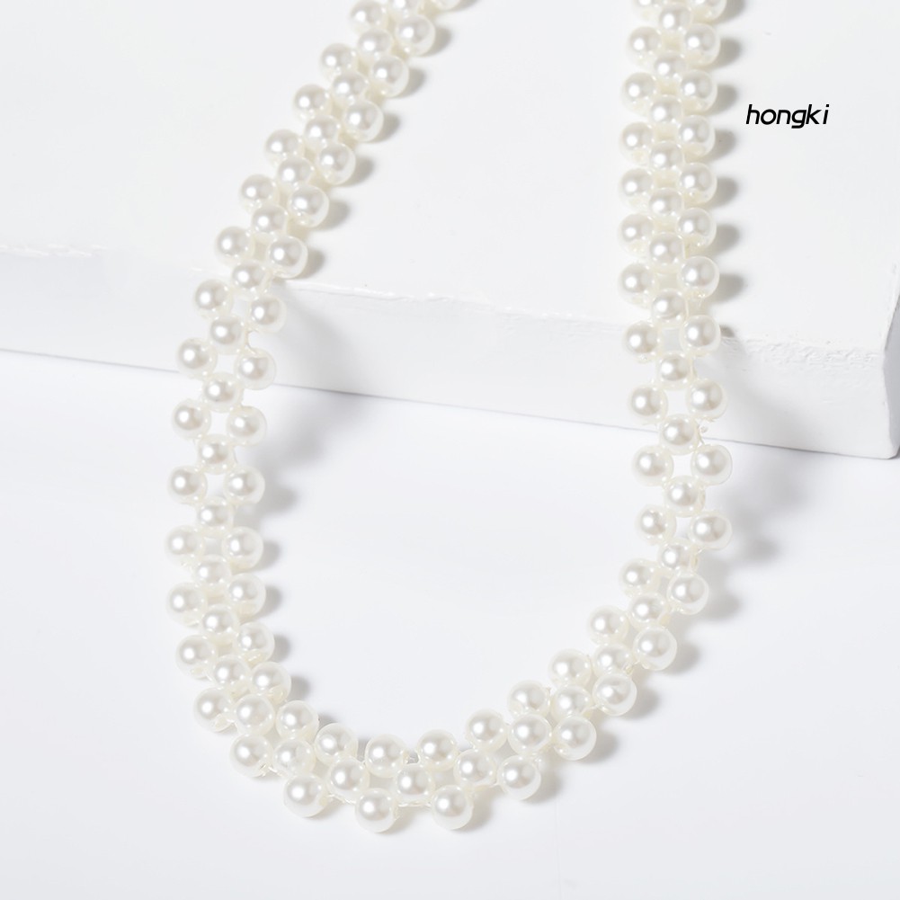 vòng cổ Choker Phối Hạt Ngọc Trai Giả Thời Trang Cho Nữ