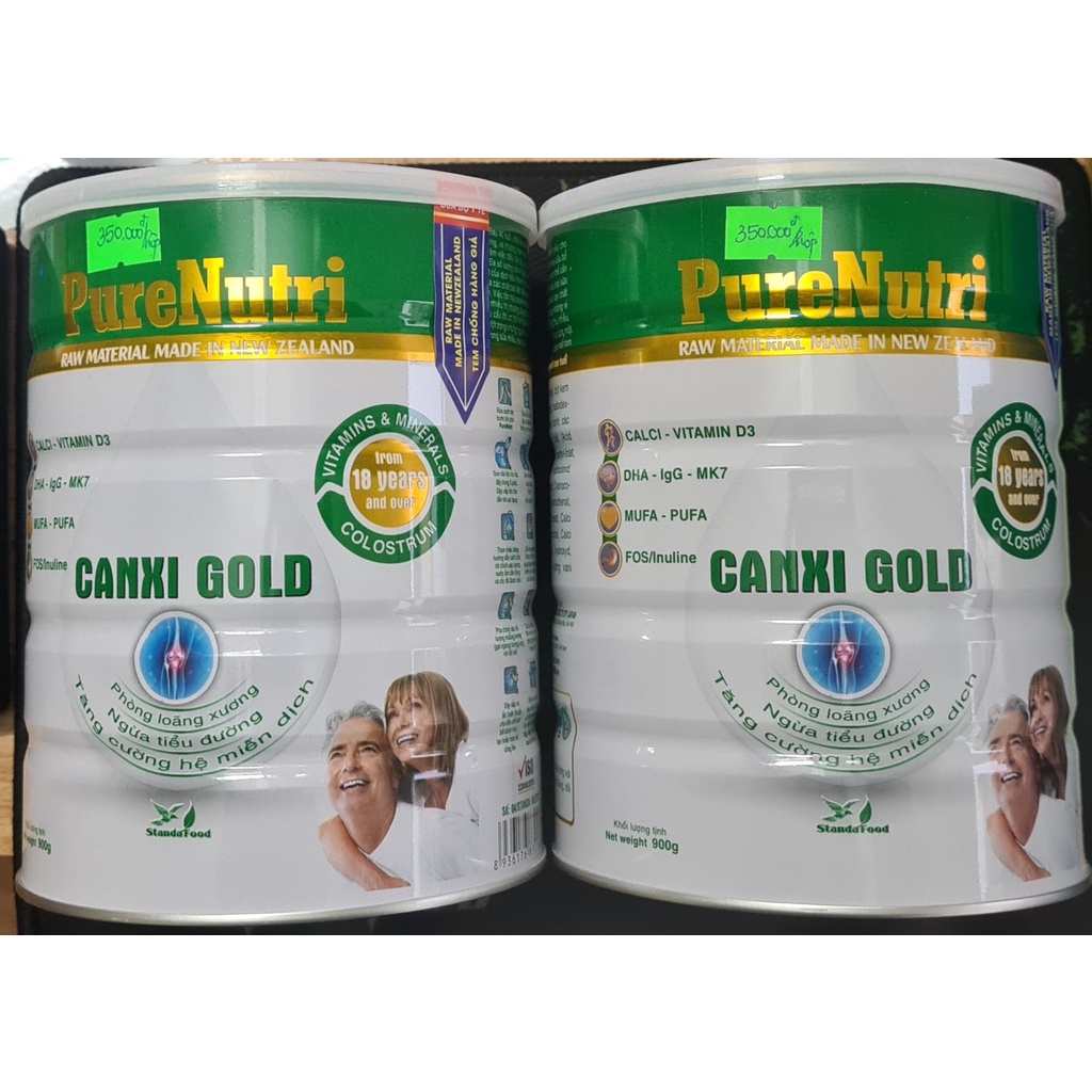 Sữa bột PureNutri Canxi Gold 900g - Giúp phòng loãng xương, ngừa tiểu đường, tăng cường hệ miễn dịch