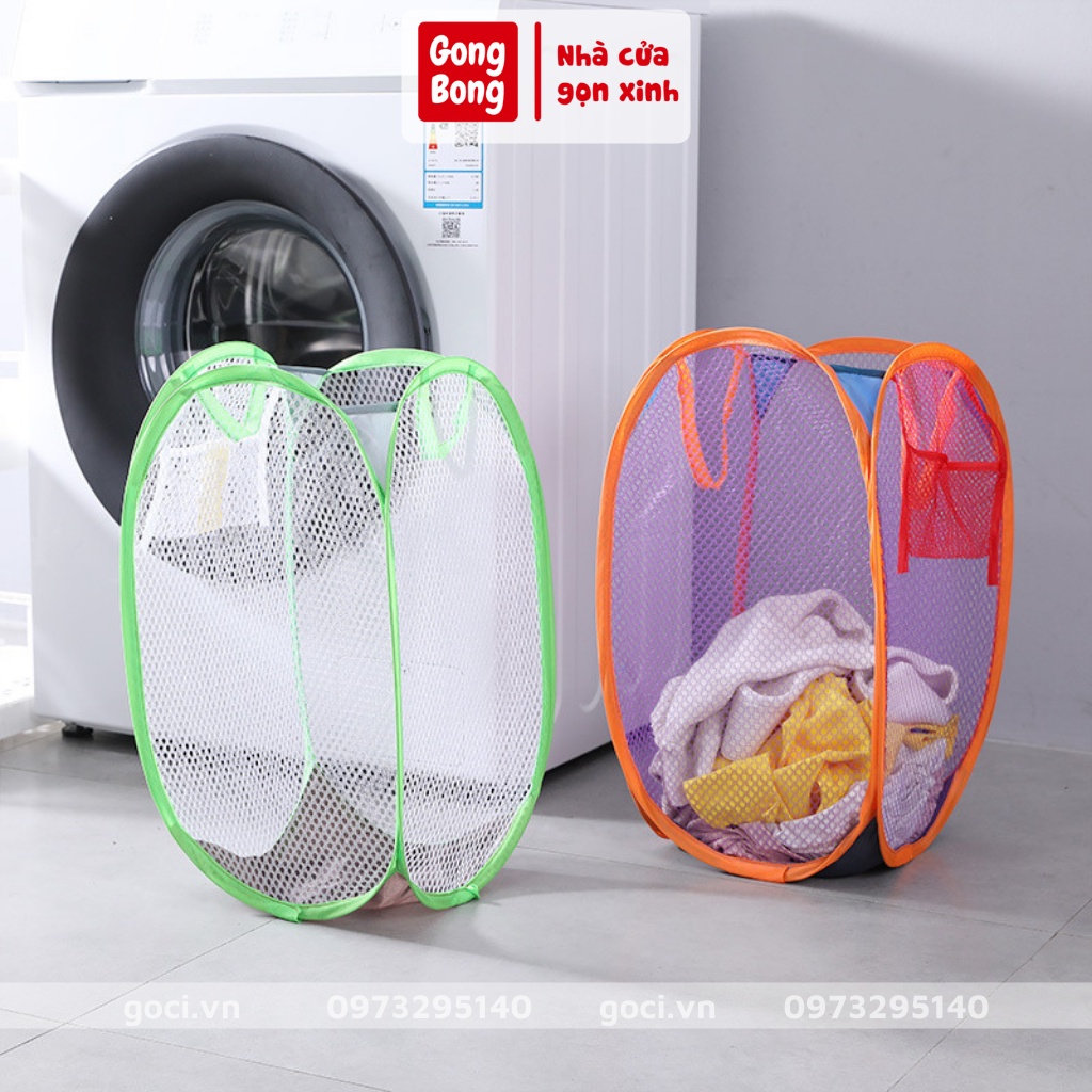 Giỏ lưới đựng đồ giặt quần áo bẩn giỏ đồ đa năng siêu nhẹ thoáng khí dễ dàng vệ sinh tiện lợi giặt giũ nhà tắm