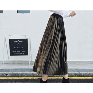 Chân váy midi cạp cao chất nhung đủ màu