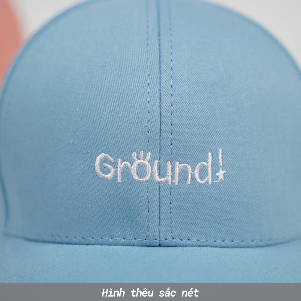 Mũ lưỡi trai Unisex  Nón kết Ulzzang thêu chữ GROUND chất kaki cao cấp Molly Fashion – NK18