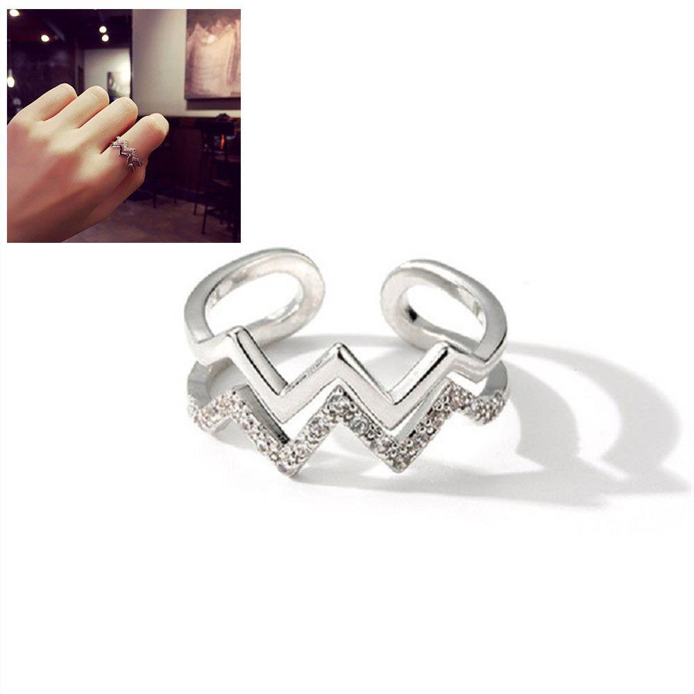 MOILYVN Nhẫn Gợn Sóng Màu Vàng Hồng Hợp Thời Trang Mới Cho Mẹ Và Con Gái