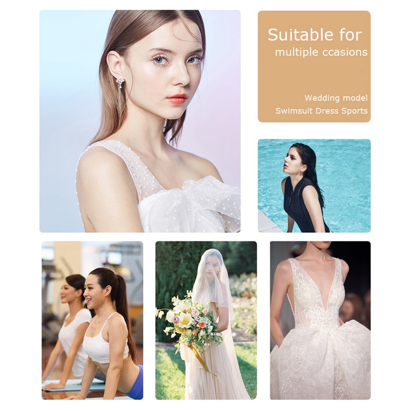 1 Cặp Miếng Dán Ngực Silicone Vô Hình Tái Sử Dụng Cho Đầm Cưới