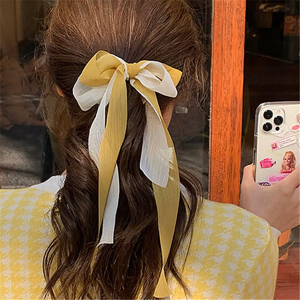 Dây Buộc Tóc Ruy Băng Thắt Nơ Co Giãn Phong Cách Hàn Quốc Cho Nữ