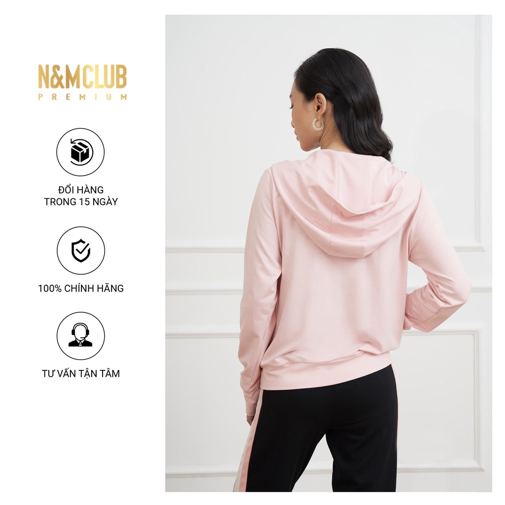 Áo Khoác Nữ N&amp;MCLUB tay dài chất liệu thoáng mát co giãn màu hồng nhạt mã 2103050